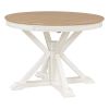 TREXM Functional Furniture Retro Style Dining Table Set with Extendable Table and 4 Upholstered Chairs for Dining Room and Living Room (Oak Natural Wo