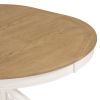 TREXM Functional Furniture Retro Style Dining Table Set with Extendable Table and 4 Upholstered Chairs for Dining Room and Living Room (Oak Natural Wo