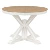 TREXM Functional Furniture Retro Style Dining Table Set with Extendable Table and 4 Upholstered Chairs for Dining Room and Living Room (Oak Natural Wo