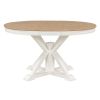 TREXM Functional Furniture Retro Style Dining Table Set with Extendable Table and 4 Upholstered Chairs for Dining Room and Living Room (Oak Natural Wo