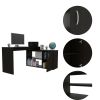 Lyncliff 1-Drawer 2-Shelf L-Shaped Office Desk Black Wengue