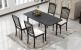 TOPMAX Mid-Century 5-Piece Extendable Dining Table Set Kitchen Table Set with 15inch Butterfly Leaf for 4, Espresso