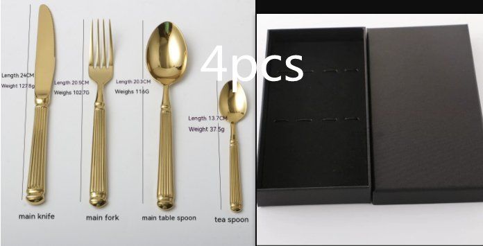 Roman Pillar Stainless Steel Thick Handle Knife Fork Spoon Set
