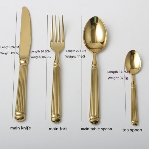 Roman Pillar Stainless Steel Thick Handle Knife Fork Spoon Set