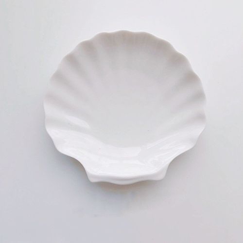 Vintage White Ceramic Shell Dial Sauce Jewelry Storage Tray Tray