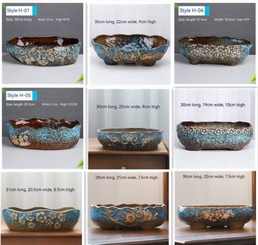 Succulent Flower Pot Shallow Mouth Oval Rectangular Large Diameter Platter Porcelain Simple Retro Stoneware Succulent Flower Pot Shallow Mouth Oval Rectangular Large Diameter Platter Porcelain Simple Retro Stoneware