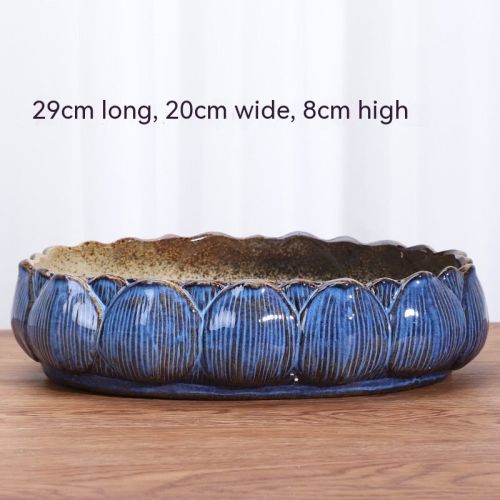 Succulent Flower Pot Shallow Mouth Oval Rectangular Large Diameter Platter Porcelain Simple Retro Stoneware Succulent Flower Pot Shallow Mouth Oval Rectangular Large Diameter Platter Porcelain Simple Retro Stoneware