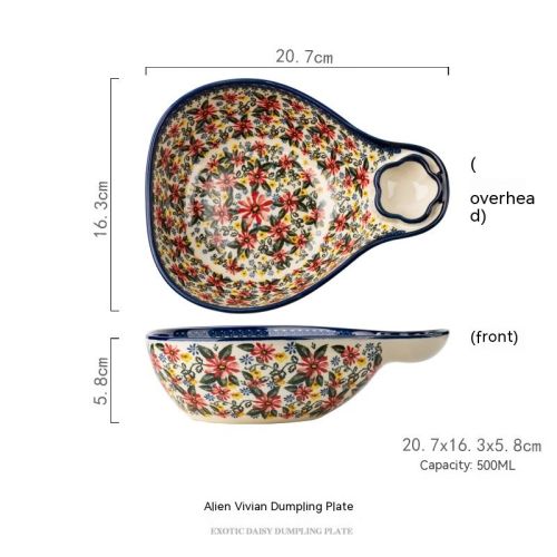 Polish Ethnic Style Hand-painted Embossed Ceramic Plate