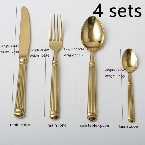 Roman Pillar Stainless Steel Thick Handle Knife Fork Spoon Set