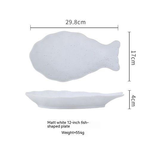 Household Fish Dish Japanese Ceramic Fish Steaming Plate