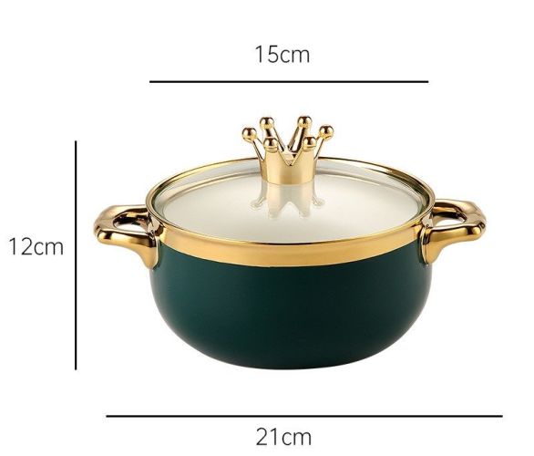 Instant Noodle Bowl Ceramic Dormitory Soup Bowl With Lid Household