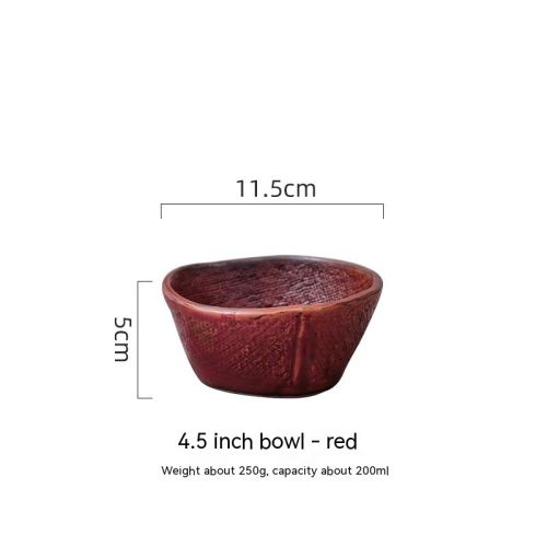 Ceramic Rice Household Soup Bowl Retro Restaurant Japanese Cooking Bowl