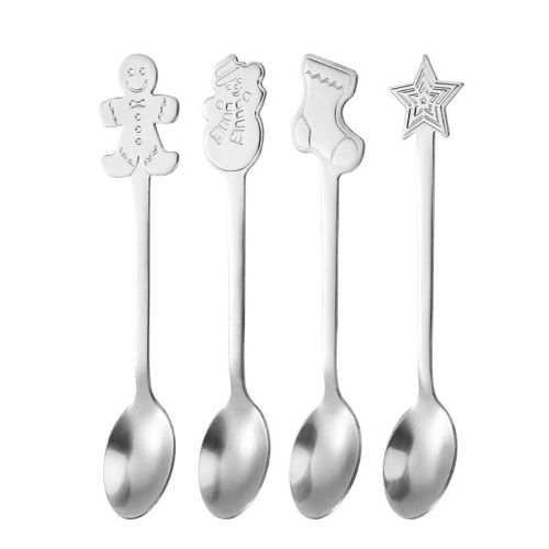 Creative Coffee Holiday Gift Box Stainless Steel Christmas Tableware Spoon